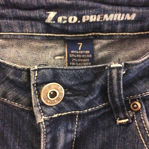 Z.CO Premium Jeans DARK BLUE Distressed High Rise FLARES Size 7 Boot Cut Bohemia - Picture 14 of 14